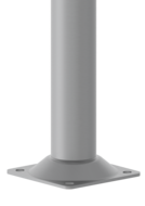 lichtmast met voetplaat geplaatst op betonfundatie