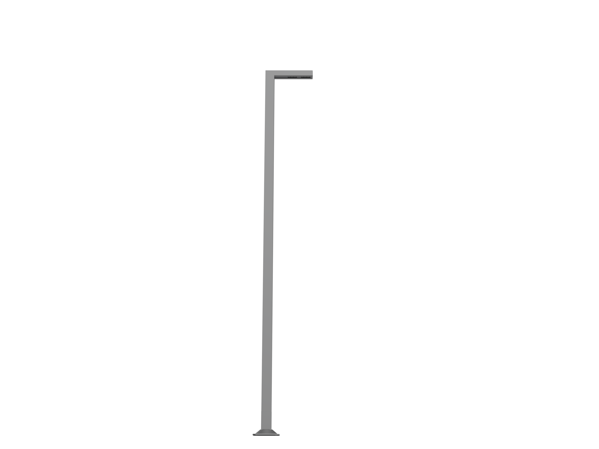 Vierkante aluminium lichtmast – complete productfoto voor straat- en parkverlichting
