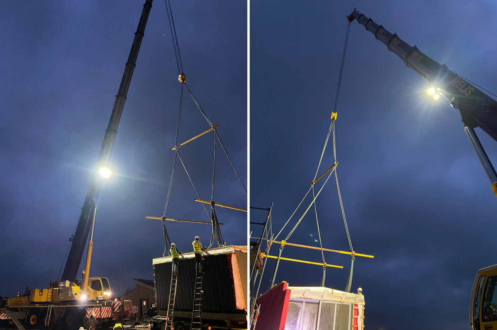 telekraan, hijskraan, rupskraan, led verlichting 