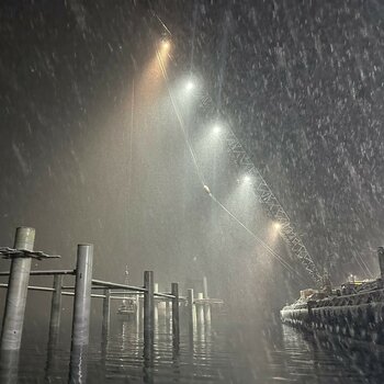 Alaska, kraanschip verlichting maritieme bouw