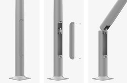 Scharnier knikmast 7 meter geanodiseerd aluminium  heavy-duty met voetplaat